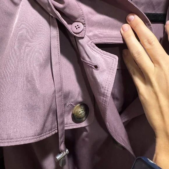 London Fog Aurora Belted Trench Coat – Mauve/Purple – Size XL - Picture 8 of 8